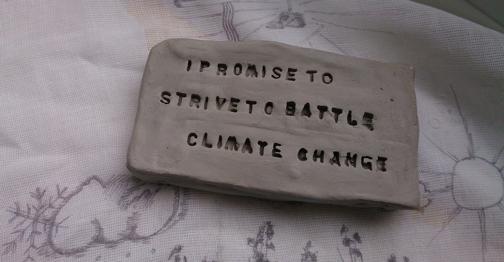 a clay tablet with a promise written on it